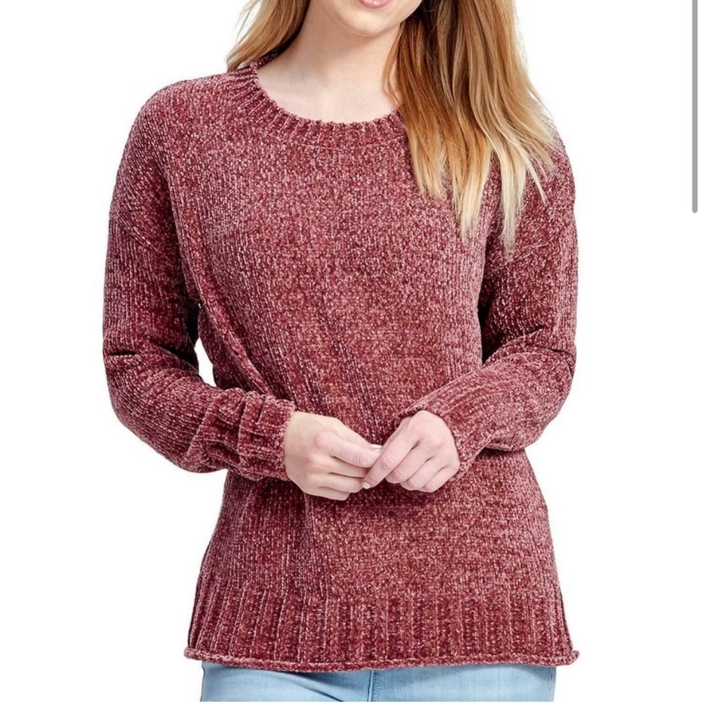 Seven7 Mauve Ultra Plush Chenille Sweater